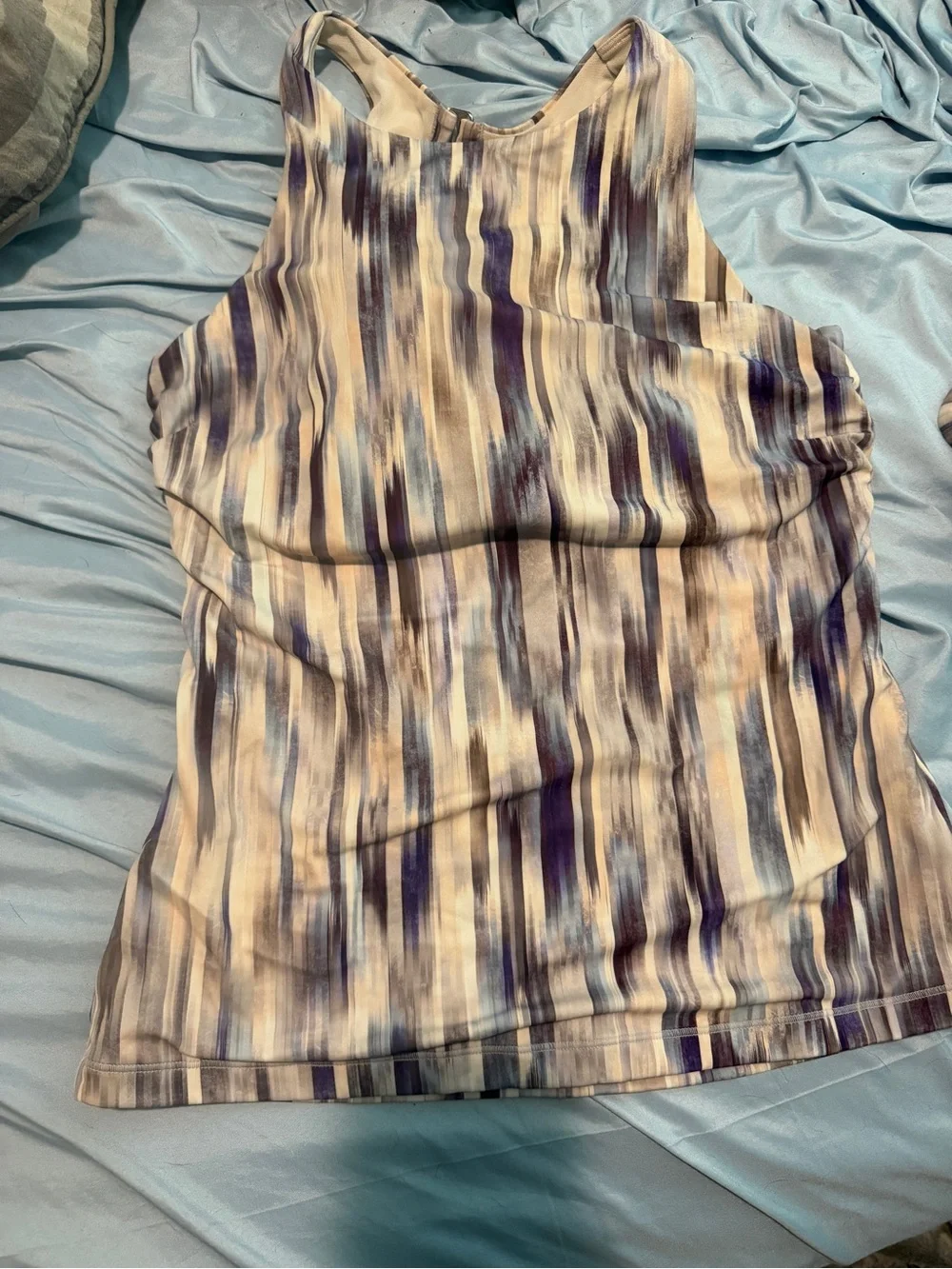 Striped Racerback Athletic Tankini and matching bottoms set